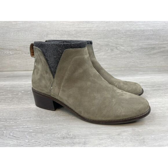 Vionic Joslyn Women's Bootie Biker Ankle Side Zip Heel Boot Leather Gray 9 Shoes - Picture 1 of 13